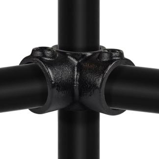 Buiskoppeling Hoekstuk doorlopende staander - zwart-C / 33,7 mm